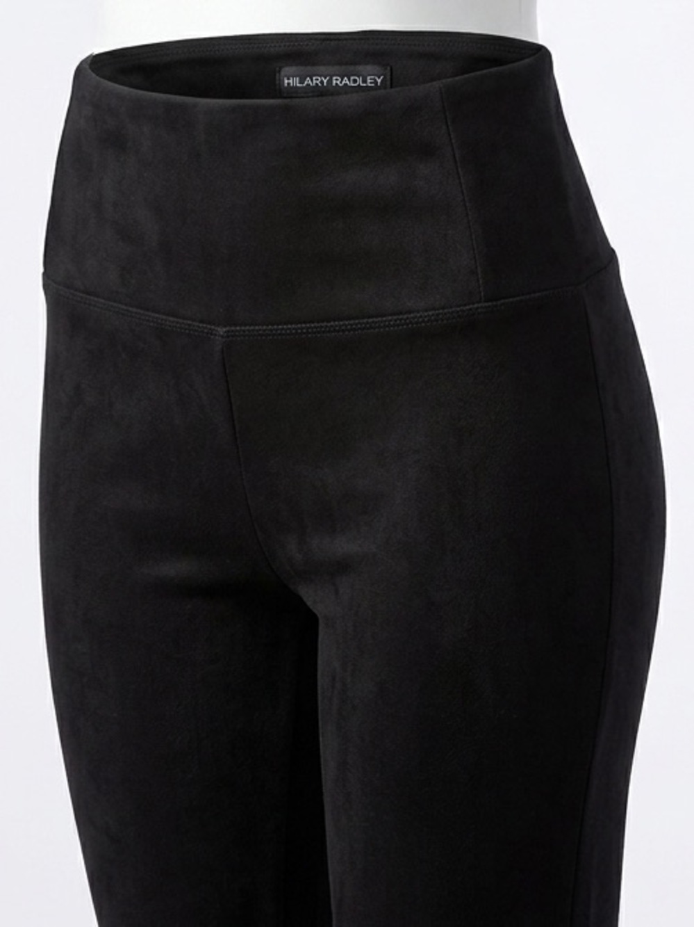 Hilary Radley Black Faux Suede Leggings Pull On Comfort Tummy Control Women’s 4